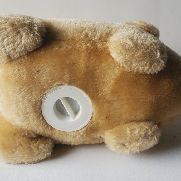GEORGE-GOOD RARE FINE, STUFFED TOY PIGGY BANK. TAN - Picture 3 of 9